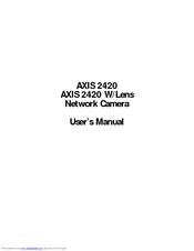 Axis AXIS 2420 W/Lens User Manual