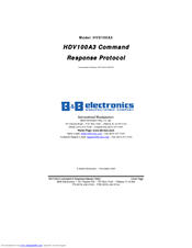 B&B Electronics Command Response Protocol HVD100A3 Product Manual