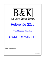 B&K Reference 2220 Owner's Manual