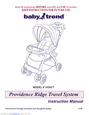 Baby Trend Providence Ridge 1638CT Instruction Manual