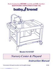 Baby Trend 8181bt Instruction Manual