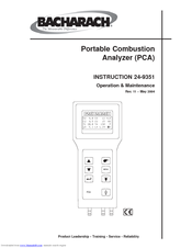 Bacharach Portable Combustion Analyzer 24-9351 Operating & Maintenance Instructions