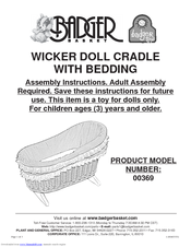 Badger Basket Wicker Doll Cradle 00369 Assembly Instructions