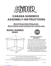 Badger Basket Cabana Box 09985 Assembly Instructions Manual