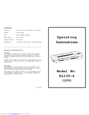 Banner American PL135-4 Operating Instructions