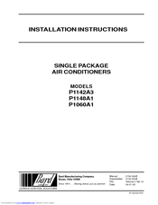 Bard P1060A1 Installation Instructions Manual