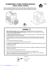 Beckett Submersible Pump M250A Owner's Manual