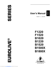 Behringer Eurolive B1800X User Manual