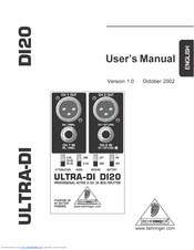 Behringer ULTRA-DIDI20 User Manual