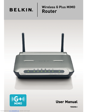 Belkin F5D92304 - Wireless G Plus MIMO Router User Manual