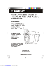 Bellsouth MH9915 Installation And Operating Instructions Manual
