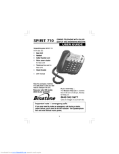 Binatone SPIRIT 710 User Manual