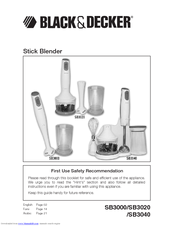 Black & Decker SB3020 Instruction Manual