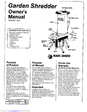 Black & Decker 8501 Type 2 Owner's Manual