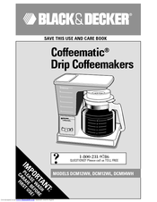 Black & Decker Coffeematic DCM12WH Use And Care Book Manual