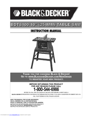 Black & Decker BDTS100-CA Instruction Manual