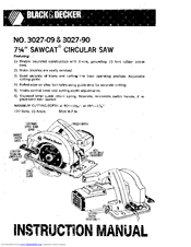 Black & Decker Sawcat 3027-09 Instruction Manual