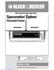 Black & Decker Spacemaker Optima T1000 Use And Care Book Manual