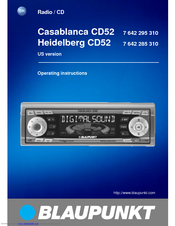 Blaupunkt CASABLANCA CD52 7 642 285 310 Operating Instructions Manual