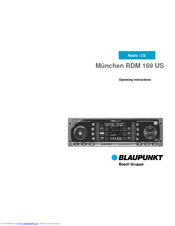 Blaupunkt Munchen RDM 169 US Operating Instructions Manual