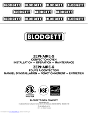 Blodgett ZEPHAIRE-G Installation & Operation Manual