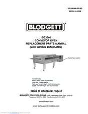 Blodgett BG3240 Replacement Parts Manual