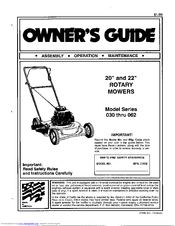 MTD 051 Series Owner's Manual