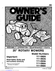 MTD 111-062A Owner's Manual