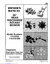 MTD 112-310-300 Owner's Manual