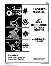 MTD 113-330A Owner's Manual