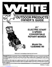 White 123E898E190 Owner's Manual