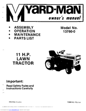 Yard-Man 13760-0 Owner's Manual