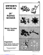 MTD 132-402A Owner's Manual