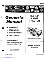 Yard-Man 13665-8 Owner's Manual