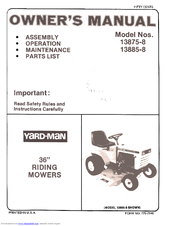 Yard-Man 13875-8 Owner's Manual