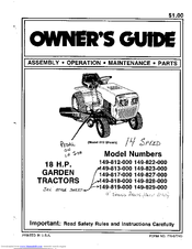 MTD 823 Owner's Manual