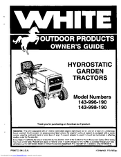 White 143-998-190 Owner's Manual