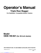 MTD OEM-190-821 Operator's Manual