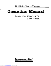 Montgomery Ward TMO-33920A Operating Manual