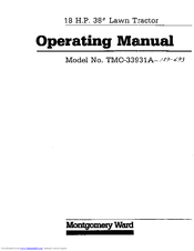 Montgomery Ward TMO-33931A Operating Manual