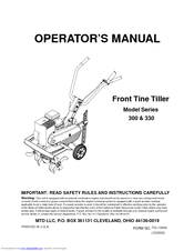 MTD 350E Operator's Manual