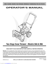 MTD 3AA Operator's Manual
