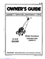 MTD 249-604-000 Owner's Manual