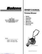 Bolens 52068 - 5HP Owner's Manual
