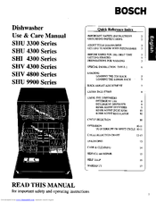 Bosch SHU 9900 series Use & Care Manual