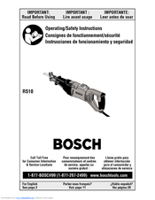 Bosch RS10 Operating/Safety Instructions Manual