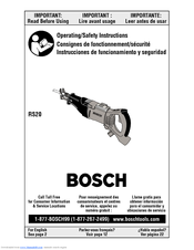 Bosch RS20 Operating/Safety Instructions Manual