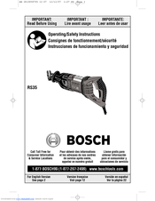 Bosch RS35 Operating/Safety Instructions Manual