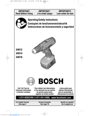 Bosch 34614 Operating/Safety Instructions Manual