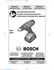 Bosch 36618 Operating/Safety Instructions Manual